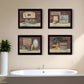 Set Of Four Bathroom COLLECTION I 3 Black Framed Print Bathroom Wall Art