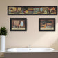 Set Of Three Country Bath I 1 Black Framed Print Bathroom Wall Art