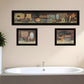 Set Of Three COUNTRY BATH II 10 Black Framed Print Bathroom Wall Art