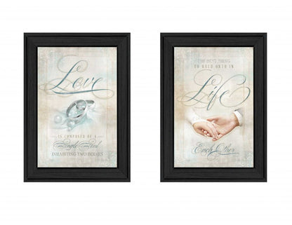 Set Of Two Love 1 Black Framed Print Wall Art