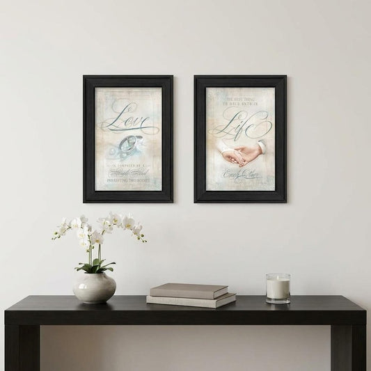Set Of Two Love 1 Black Framed Print Wall Art