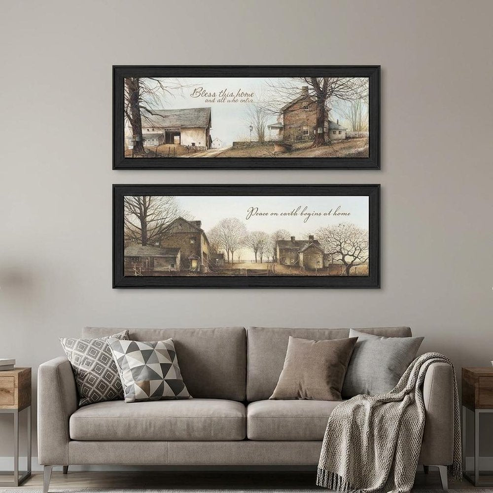 Set Of Two Farms Black Framed Print Wall Art