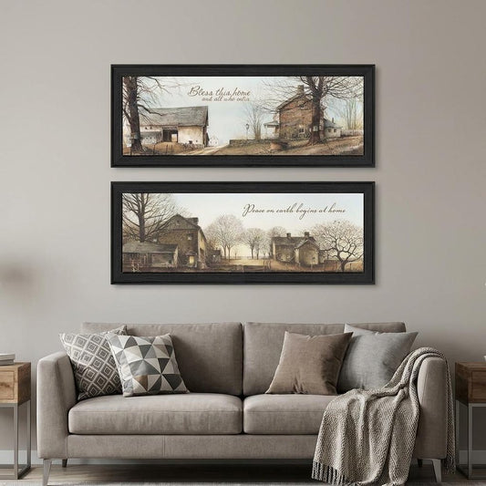 Set Of Two Farms Black Framed Print Wall Art