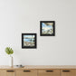 Set Of Two Lake Side Black Framed Print Wall Art