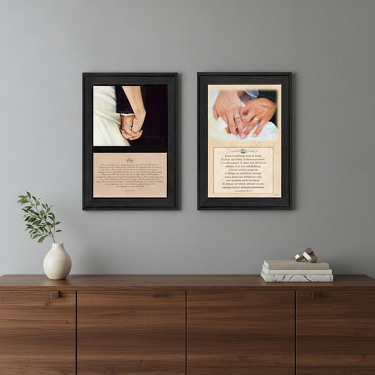 Set Of Two Marriage Black Framed Print Wall Art