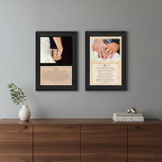 Set Of Two Marriage Black Framed Print Wall Art