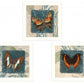 Set Of Three Butterflies White Framed Print Wall Art