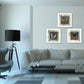 Set Of Three Butterflies White Framed Print Wall Art