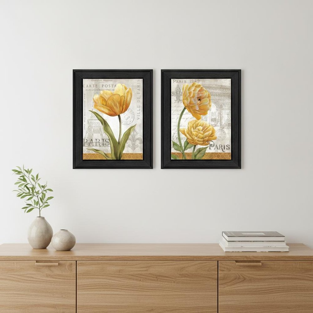 Set Of Two Paris Black Framed Print Wall Art