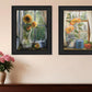 Set Of Two Flowers 1 Black Framed Print Wall Art