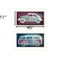 Set Of Two Retro White Framed Print Wall Art