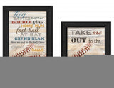 Set Of Two Baseball 1 Black Framed Print Wall Art