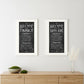 Set Of Two Family Recipe White Framed Print Wall Art