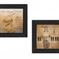 Set Of Two Music 3 Black Framed Print Wall Art