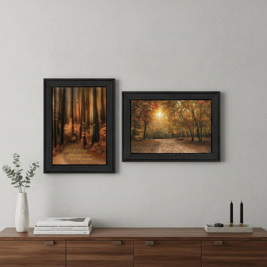 Set Of Two Autumn Black Framed Print Wall Art