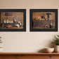 Set Of Two Rustic Black Framed Print Wall Art