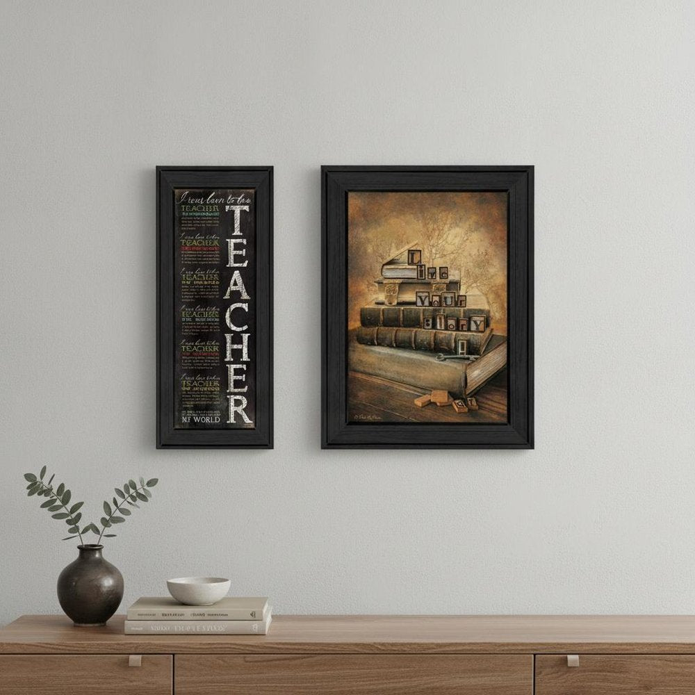 Set Of Two School Black Framed Print Wall Art