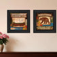 Set Of Two Lodge II Black Framed Print Wall Art