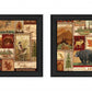 Set Of Two Lodge Collage Black Framed Print Wall Art