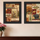 Set Of Two Lodge Collage Black Framed Print Wall Art