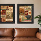Set Of Two Lodge Collage Black Framed Print Wall Art