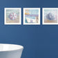 Set Of Three Shells I White Framed Print Bathroom Wall Art