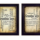 Set Of Two Grandparents Black Framed Print Wall Art