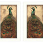 Set Of Two Peacock 1 White Framed Print Wall Art