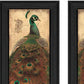 Set Of Two Peacock 2 Black Framed Print Wall Art