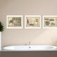 Set Of Three Garden Bath 2 White Framed Print Bathroom Wall Art