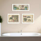 Set Of Three Garden Bath 1 White Framed Print Bathroom Wall Art