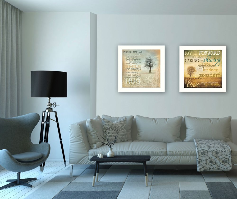 Set Of Two Meaning 1 White Framed Print Wall Art