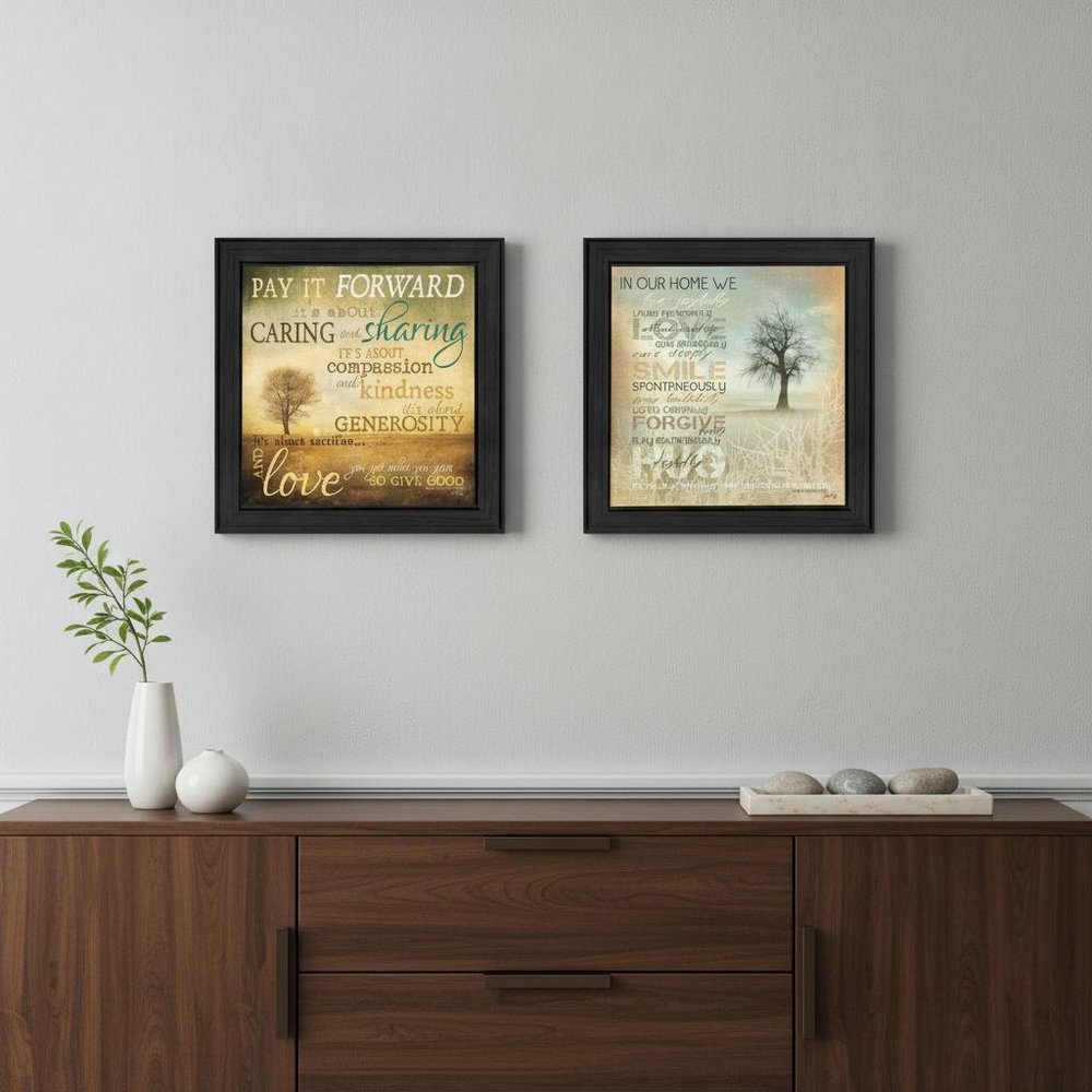 Set Of Two Meaning 2 Black Framed Print Wall Art