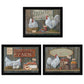 Set Of Three Farmers Market Black Framed Print Wall Art
