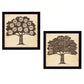 Set Of Two Family Trees Black Framed Print Wall Art