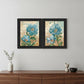 Set Of Two Paris Floral Postcard Black Framed Print Wall Art
