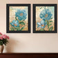 Set Of Two Paris Floral Postcard Black Framed Print Wall Art