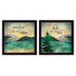 Set Of Two The Lake is Calling Black Framed Print Wall Art
