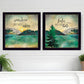 Set Of Two The Lake is Calling Black Framed Print Wall Art
