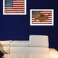 Set Of Two American Flags White Framed Print Wall Art