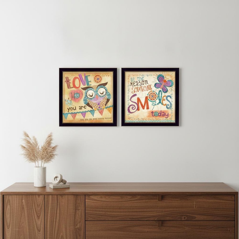 Set Of Two Be the Reason Black Framed Print Wall Art