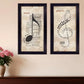Set Of Two Musical Notes Black Framed Print Wall Art