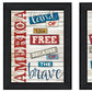 Set Of Two American 1 Black Framed Print Wall Art