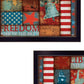 Set Of Two Liberty and Freedom Black Framed Print Wall Art