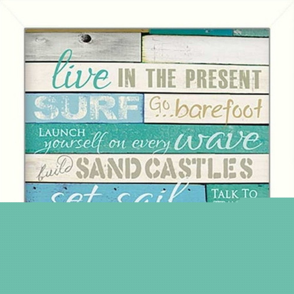 Set Of Two Live in the Present White Framed Print Wall Art