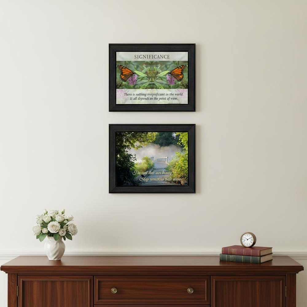 Set Of Two Beauty 1 Black Framed Print Wall Art