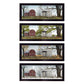 Set Of Four Red Barn For The Season Black Framed Print Wall Art