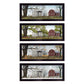 Set Of Four Red Barn For The Season Black Framed Print Wall Art