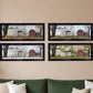 Set Of Four Red Barn For The Season Black Framed Print Wall Art