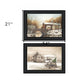 Set Of Two Winter Reflections Black Framed Print Wall Art